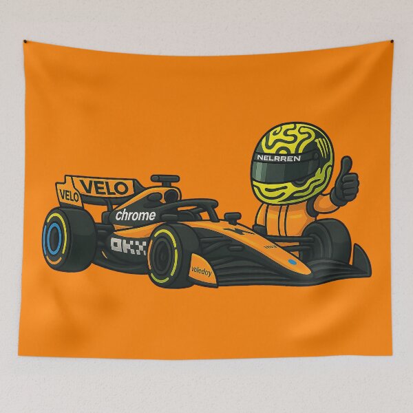 Item preview, F1 Racing Car Orange Cartoon designed and sold by VenZolic.