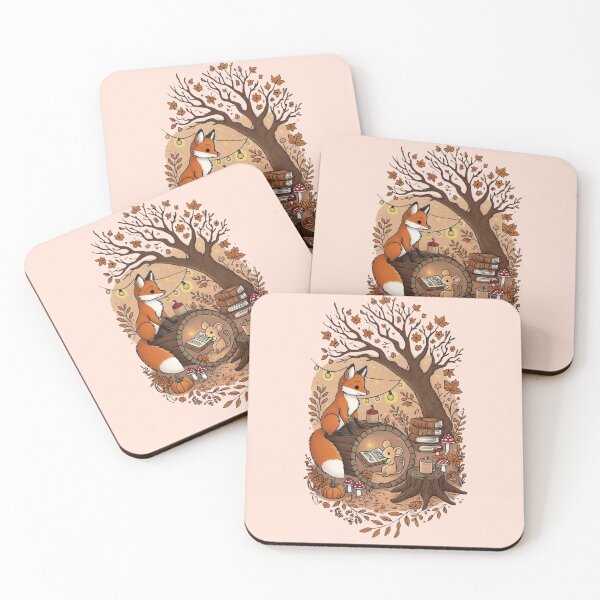 Item preview, Autumn Fox Reading Mouse Forest Cozy designed and sold by Oniyasha.