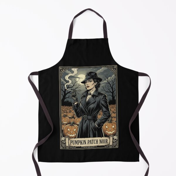 Item preview, Pumpkin Patch Noir – Gothic Detective Lady in Spooky Halloween Scene. designed and sold by Spark2Seduction.