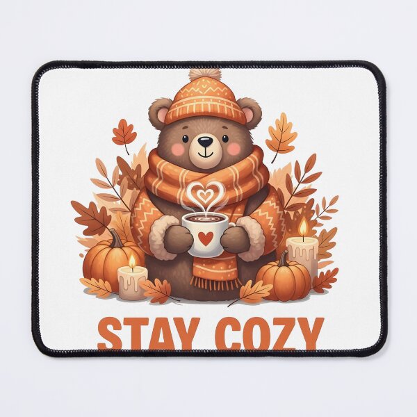 Item preview, Stay Cozy Bear PNG | Cute Autumn Coffee Fall Aesthetic Design designed and sold by Ellen'Studio.