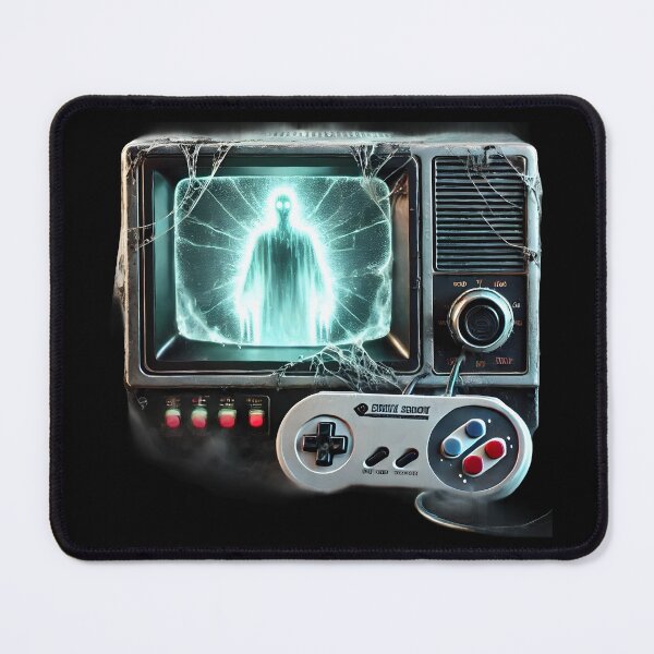 Item preview, Retro Haunted TV with Ghostly Figure and Game Controller. designed and sold by The-T-In-Retro.