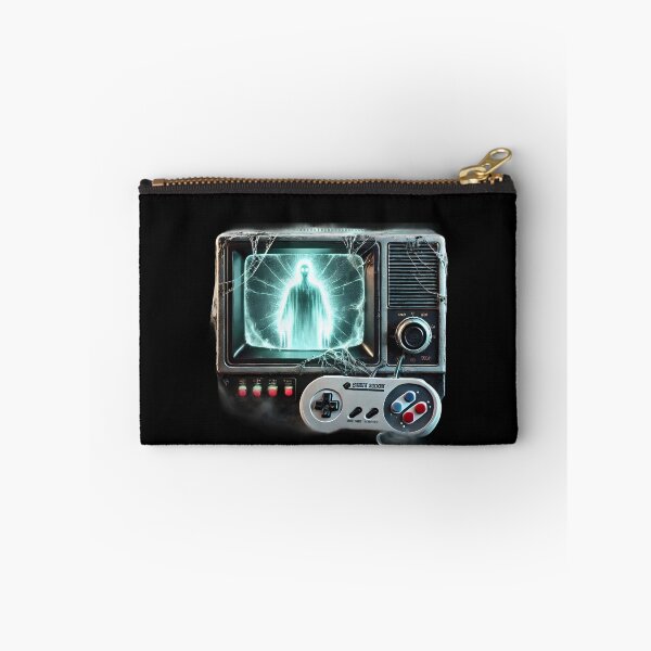 Item preview, Retro Haunted TV with Ghostly Figure and Game Controller. designed and sold by The-T-In-Retro.