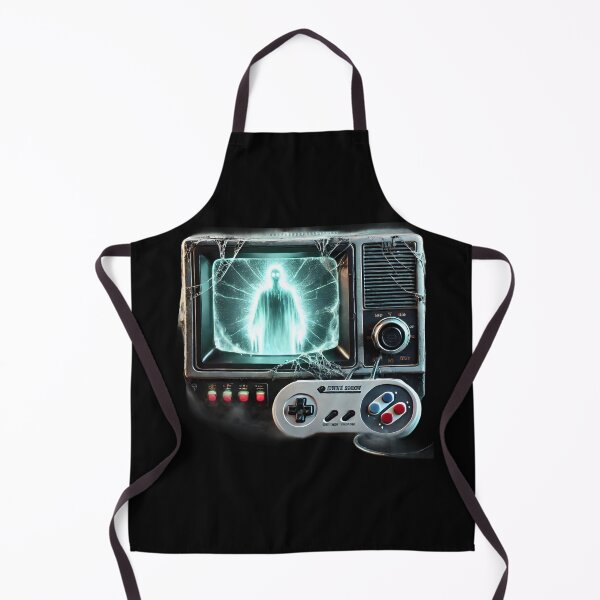 Item preview, Retro Haunted TV with Ghostly Figure and Game Controller. designed and sold by The-T-In-Retro.