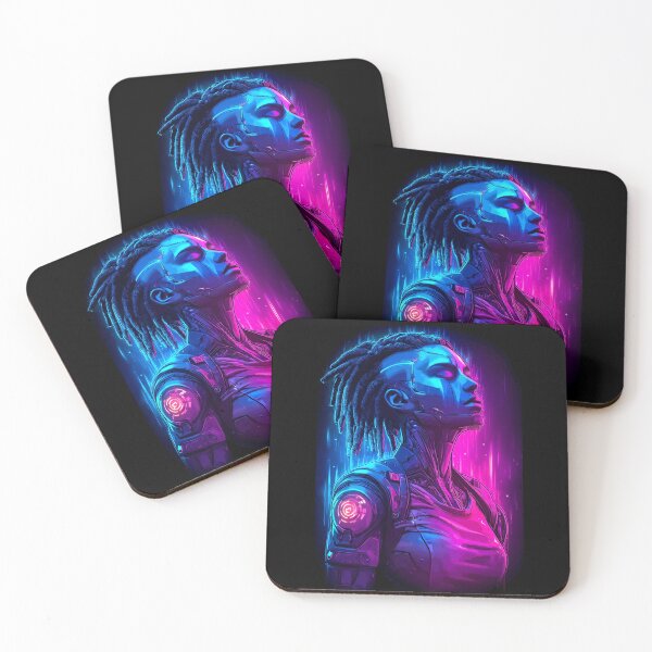 Item preview, Neon Cyborg Awakening – Futuristic Cyberpunk Digital Art designed and sold by STITCHDROID.