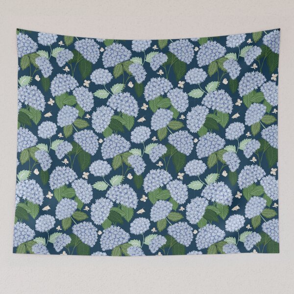 Item preview, Hydrangea Flowers Summer Dark Blue designed and sold by LIMEZINNIASDES.