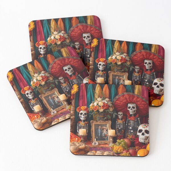 Artikelvorschau, Lebendiger Día de Muertos Ofrenda: Calavera, Catrina und Ringelblumen entworfen und verkauft von VibranPalette.