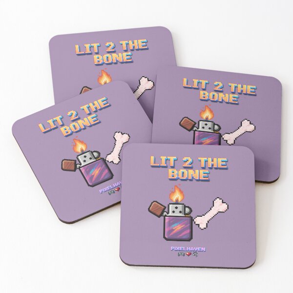 Item preview, LIT 2 THE BONE Pixel Art | Funny Lighter Dog Bone Pun designed and sold by WHITE FLAME PRINTS.