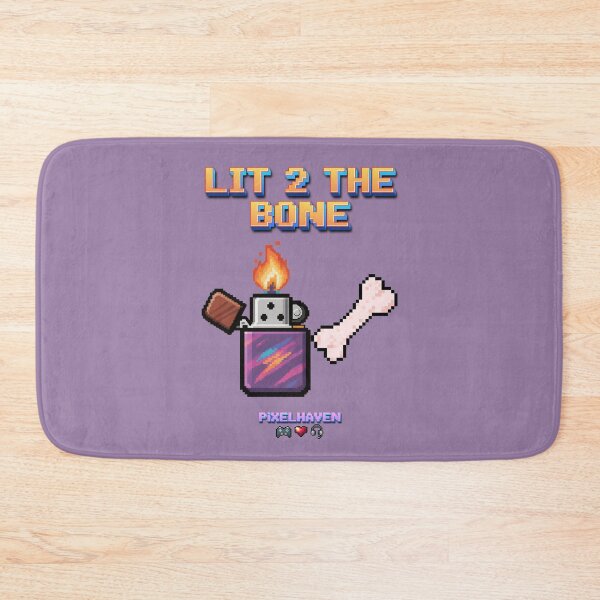 Item preview, LIT 2 THE BONE Pixel Art | Funny Lighter Dog Bone Pun designed and sold by WHITE FLAME PRINTS.