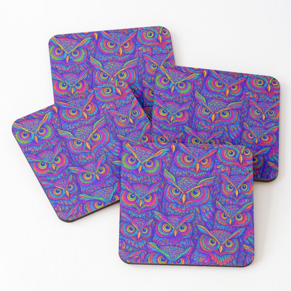 Item preview, Neon Nightwatch – Psychedelic Owl All-Over Print designed and sold by getpressedshirt.