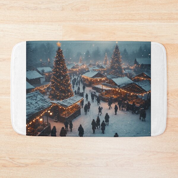 Item preview, “Snowring Market – Lights Beneath the Pines designed and sold by NaomiRut.