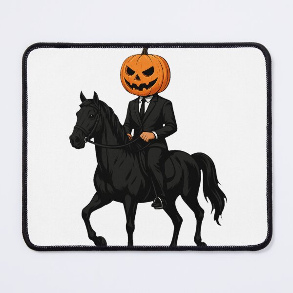 Item preview, Pumpkin-Head Rider on Black Horse • Dark Halloween Art designed and sold by ADBIB Design.