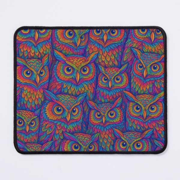 Item preview, Spectrum Guardians – Full-Spectrum Psychedelic Owl Print designed and sold by getpressedshirt.