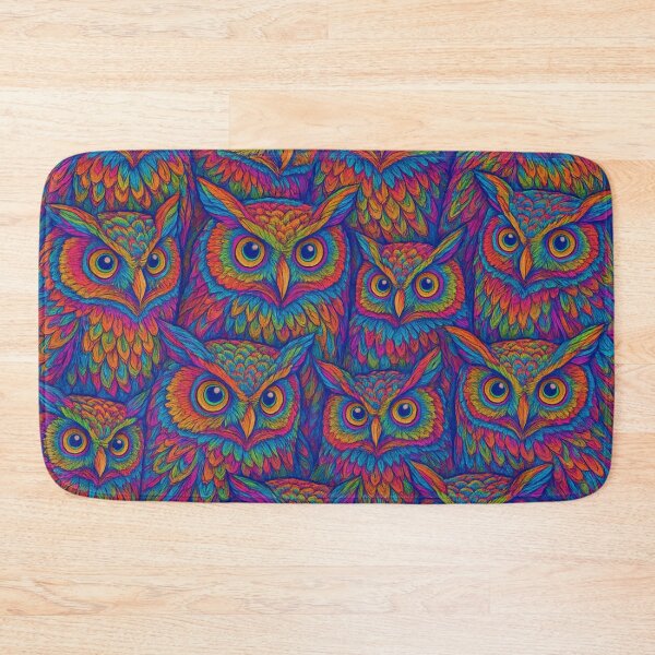 Item preview, Spectrum Guardians – Full-Spectrum Psychedelic Owl Print designed and sold by getpressedshirt.