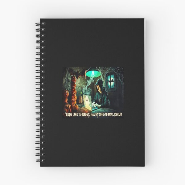 Item preview, Halloween Programmer Ghost – Spooky Coding Night with Pumpkins, Bats & Moonlight designed and sold by Soft Strength Studio.
