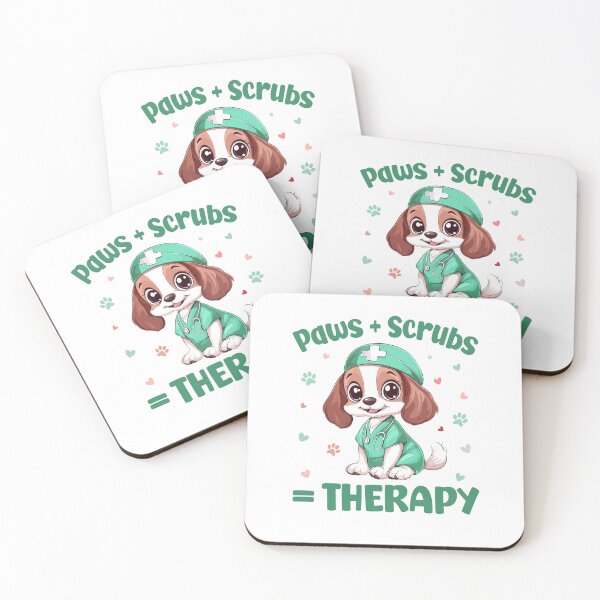 Item preview, Paws + Scrubs = Therapy designed and sold by MuniraWearify.