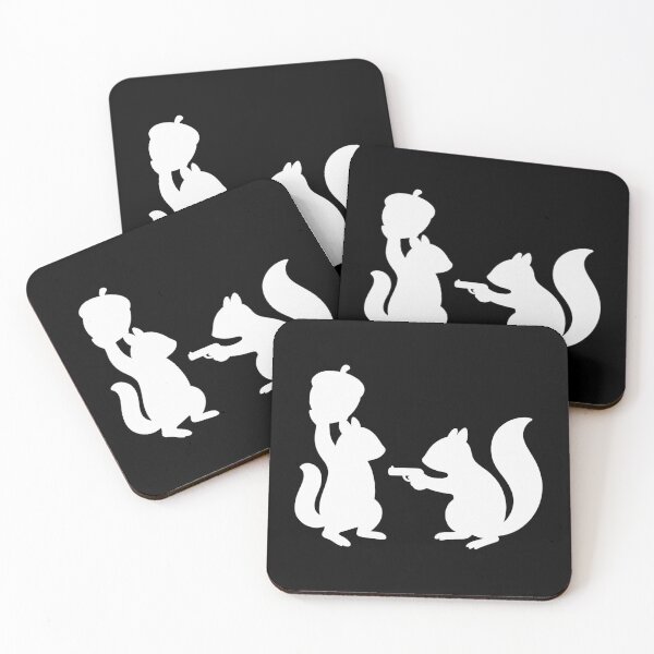 Item preview, Funny Squirrel Stickup – Acorn Heist Silhouette designed and sold by Md1982.