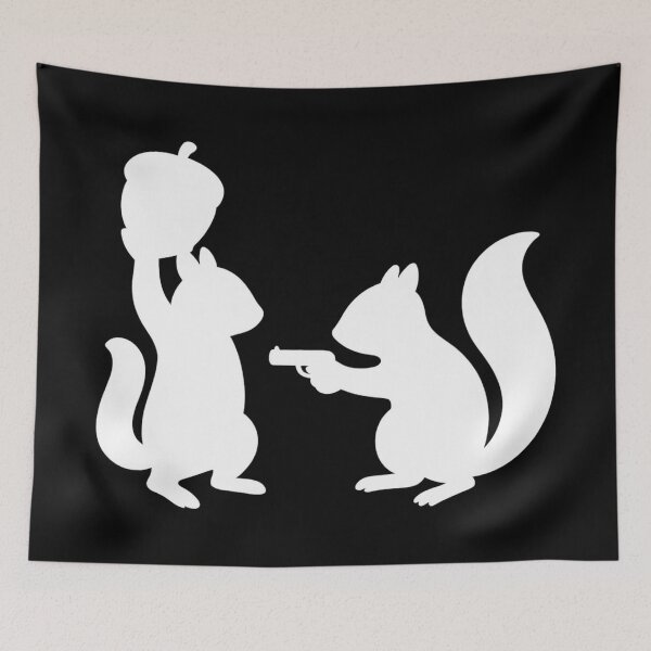 Item preview, Funny Squirrel Stickup – Acorn Heist Silhouette designed and sold by Md1982.