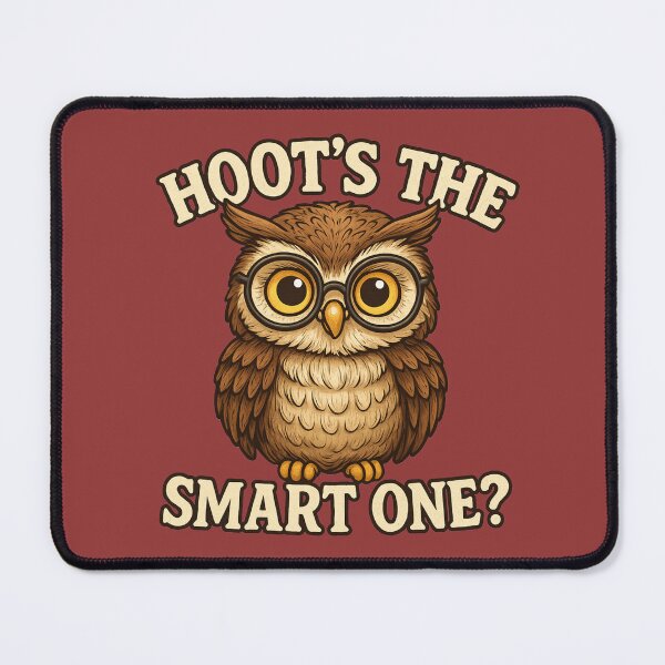 Item preview, Hoot’s the Smart One? – Cute Owl Pun T-Shirt Design designed and sold by getpressedshirt.
