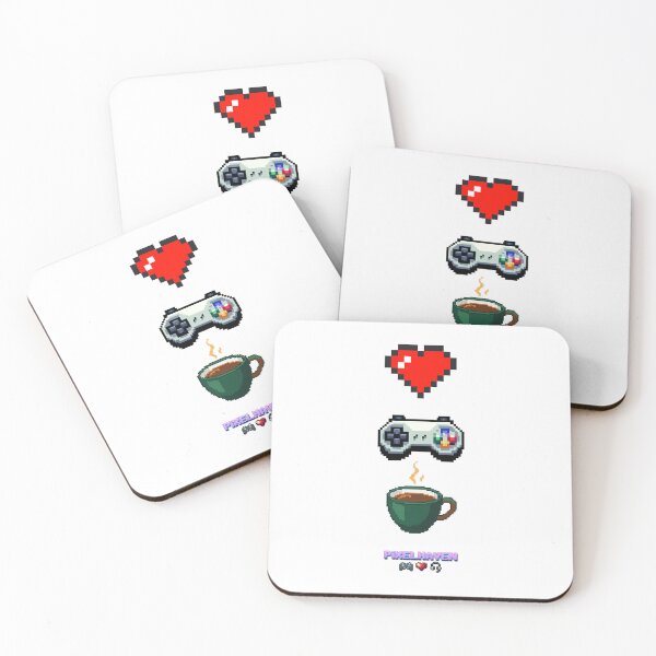 Item preview, LOVE COFFEE GAMING Pixel Art | Funny Retro Gaming Design designed and sold by WHITE FLAME PRINTS.