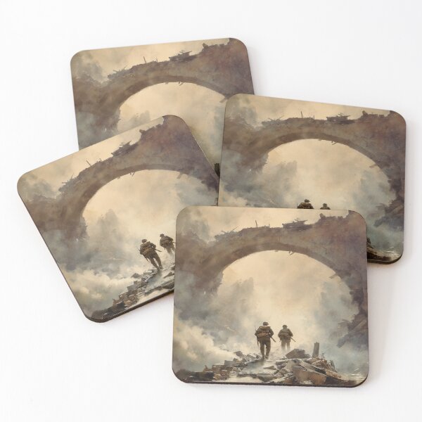 Item preview, Soldiers Crossing a Destroyed Bridge designed and sold by Rtymer.