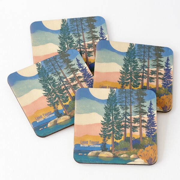 Item preview, Lake Tahoe Moonrise – Vintage Travel Poster designed and sold by Artlizzard.