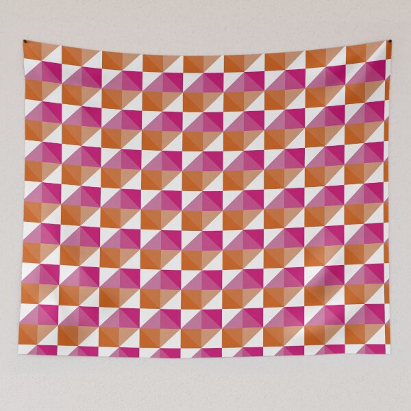 Item preview, Orange and Pink Chequerboard designed and sold by 4HG Design.