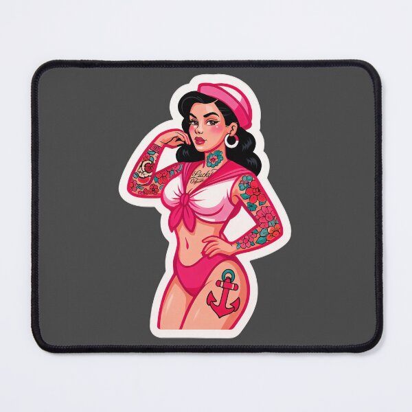 Item preview, Retro Tattooed Sailor Pinup Girl Burlesque Art designed and sold by PinUpPizzazz.