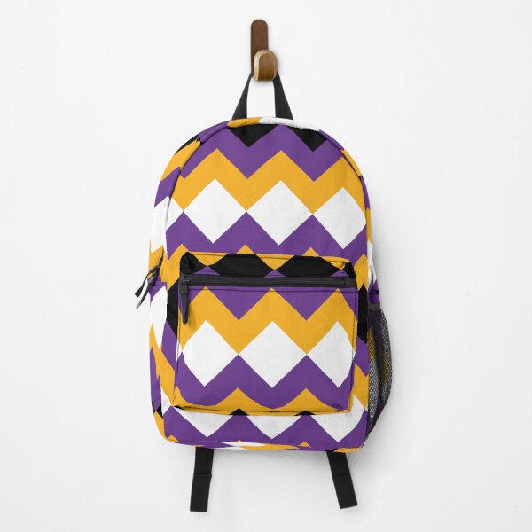 Artikelvorschau, Gelb, Lila, Schwarz und Weiß Zickzack Chevron entworfen und verkauft von 4HG Design.