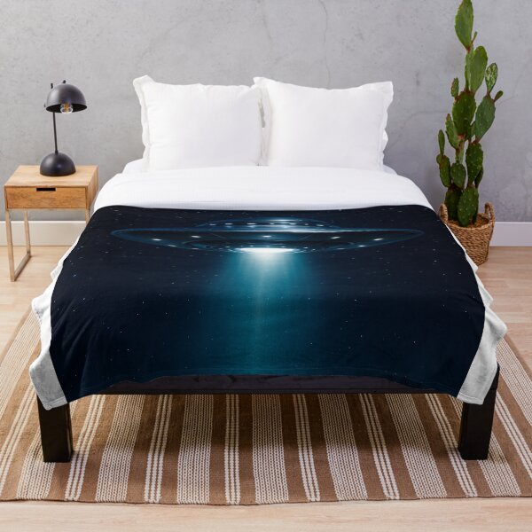 Item preview, UFO Over City Night Sky Futuristic Sci-Fi Poster designed and sold by CapyToon.