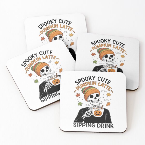 Item preview, spooky_cute_pumpkin_latte_skeleton_sipping_drink shirt designed and sold by Clothesbest.