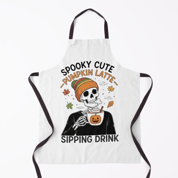 Item preview, spooky_cute_pumpkin_latte_skeleton_sipping_drink shirt designed and sold by Clothesbest.