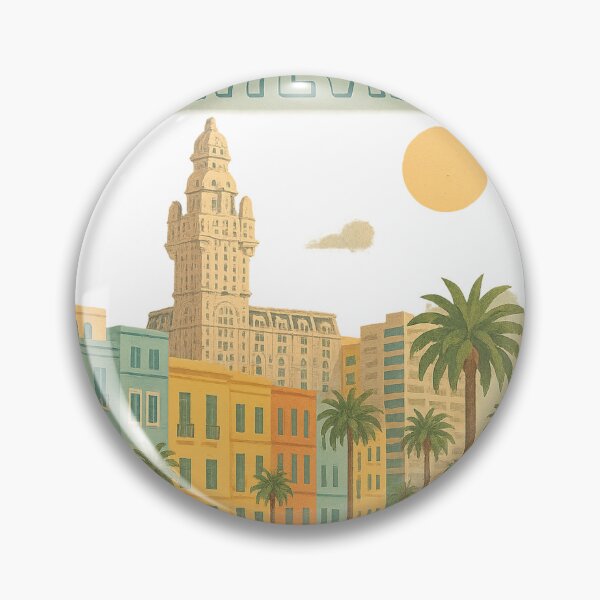 Item preview, Montevideo Uruguay Vintage Travel Poster designed and sold by CapyToon.