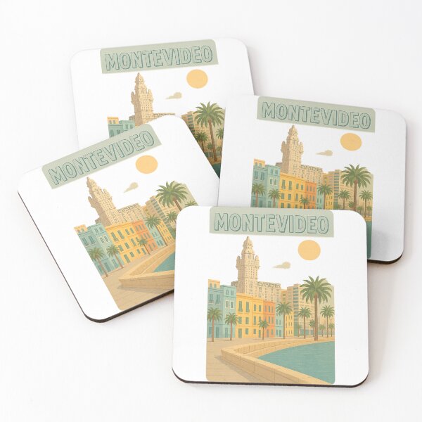 Item preview, Montevideo Uruguay Vintage Travel Poster designed and sold by CapyToon.