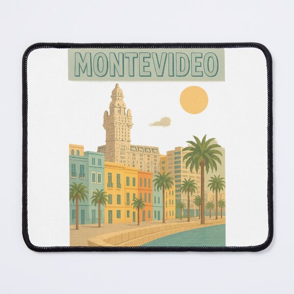 Item preview, Montevideo Uruguay Vintage Travel Poster designed and sold by CapyToon.