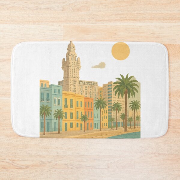 Item preview, Montevideo Uruguay Vintage Travel Poster designed and sold by CapyToon.