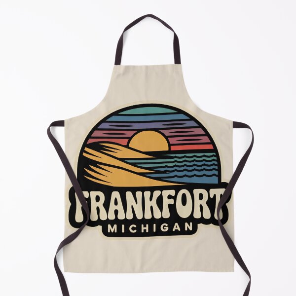 Item preview, Frankfort Michigan Retro Sunset Beach Emblem designed and sold by TheOldMittenIllustrated.