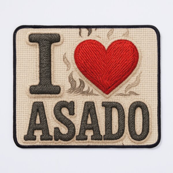 Item preview, I Love Asado – Embroidered BBQ Design designed and sold by CapyToon.