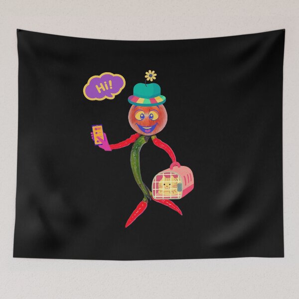 Item preview, Strange, friendly vegetable person with cat designed and sold by Planet Agora.