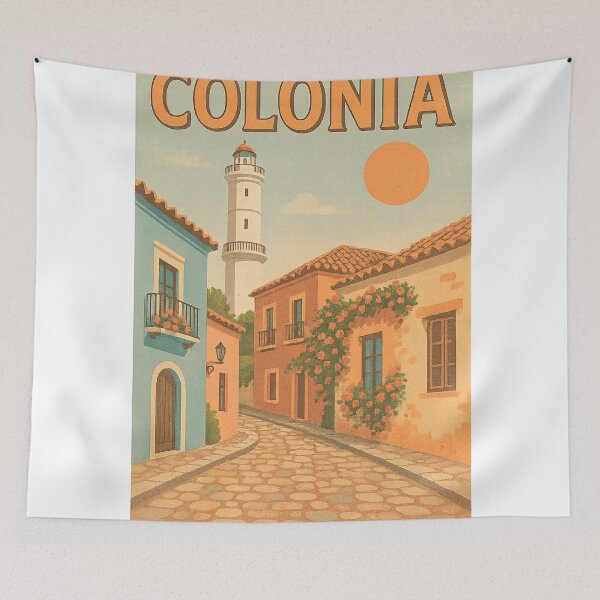 Item preview, Colonia del Sacramento, Uruguay – Vintage Travel Poster designed and sold by CapyToon.