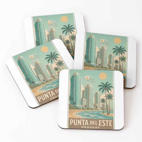 Item preview, Punta del Este, Uruguay – Vintage Travel Poster designed and sold by CapyToon.