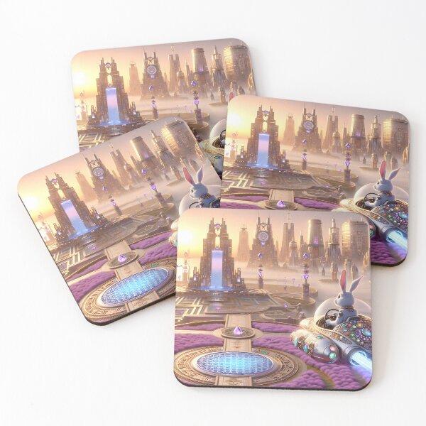 Item preview, A Cyborg Rabbit driving a futuristic flying car 001L4P120TH4KE9 designed and sold by OsirizyahDesign.