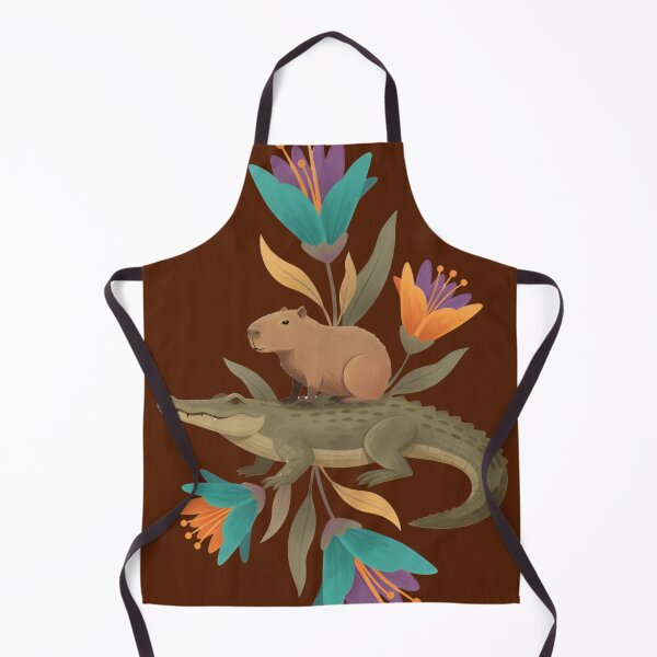 Item preview, Capybara on Cayman Surrounded by Flowers designed and sold by Ciervo Primavera.