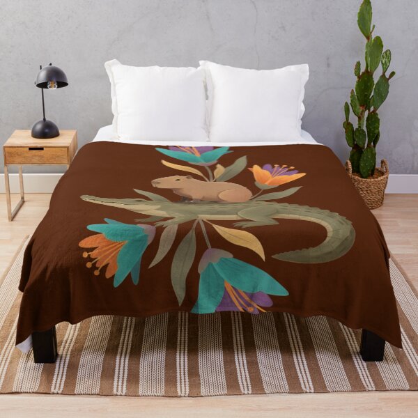 Item preview, Capybara on Cayman Surrounded by Flowers designed and sold by Ciervo Primavera.