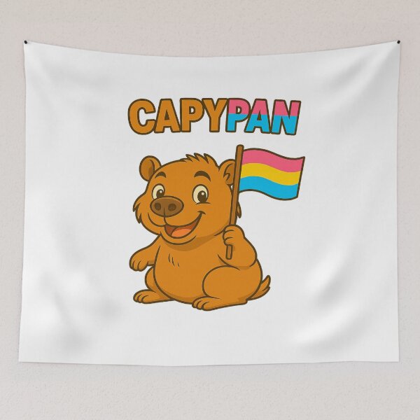 Item preview, Capy PAN – Cute Capybara with Pansexual Pride Flag designed and sold by CapyToon.