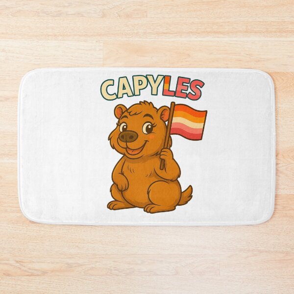 Item preview, Capy LES – Cute Capybara with Lesbian Pride Flag designed and sold by CapyToon.