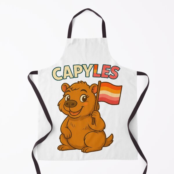 Item preview, Capy LES – Cute Capybara with Lesbian Pride Flag designed and sold by CapyToon.
