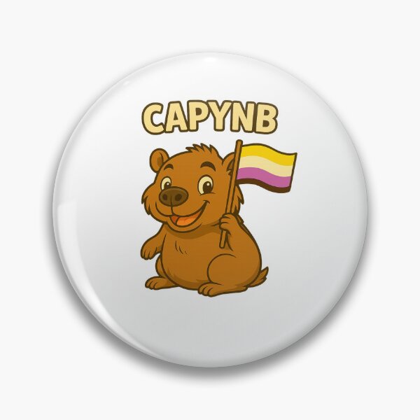 Item preview, Capy NB – Cute Capybara with Non-Binary Pride Flag designed and sold by CapyToon.