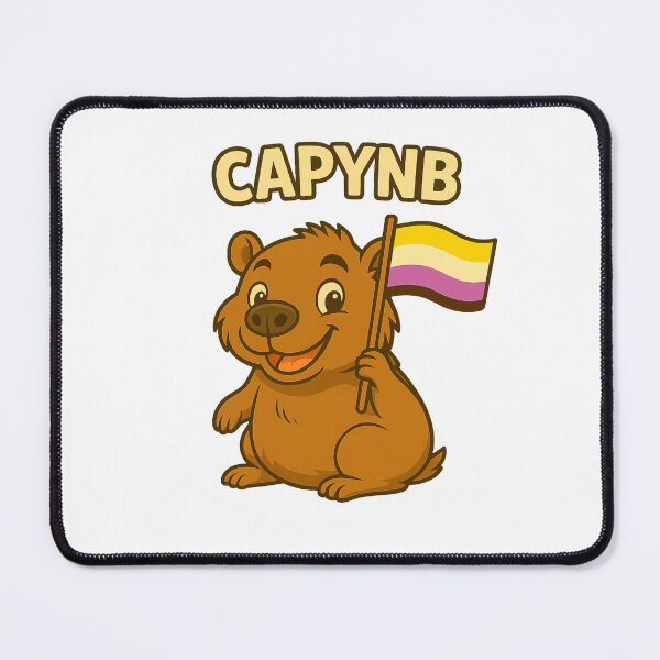 Item preview, Capy NB – Cute Capybara with Non-Binary Pride Flag designed and sold by CapyToon.