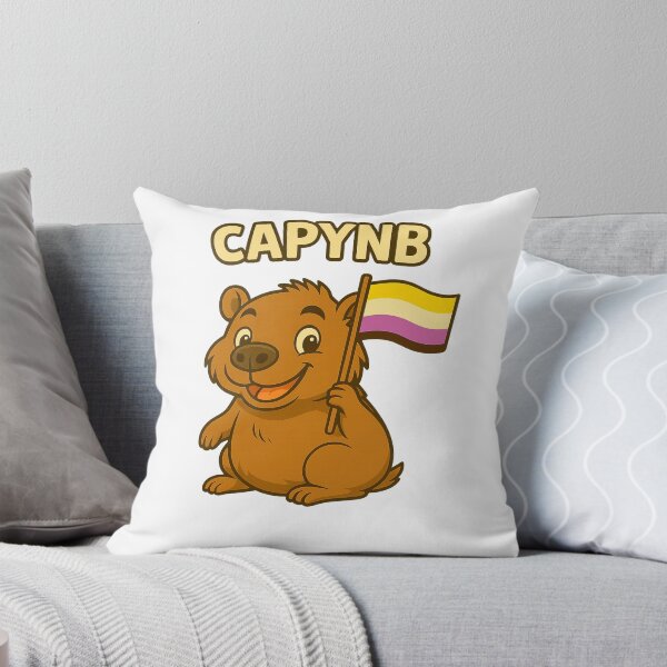 Item preview, Capy NB – Cute Capybara with Non-Binary Pride Flag designed and sold by CapyToon.