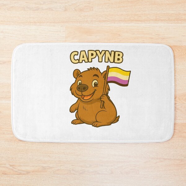 Item preview, Capy NB – Cute Capybara with Non-Binary Pride Flag designed and sold by CapyToon.